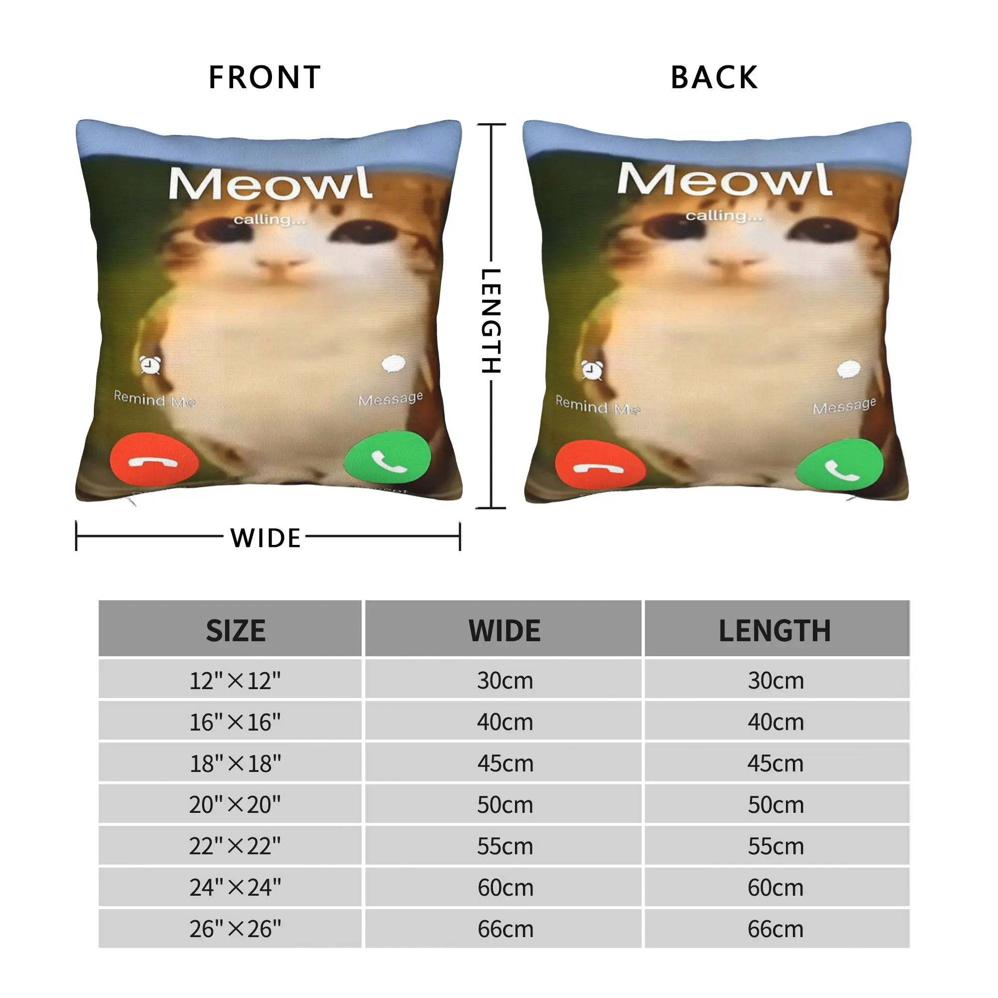 Meowl Calling Remind Message Accept Phone Call Cat Meme Owl Pillow Case Pillow Cover For Wedding Party Home Decor Pillowcases