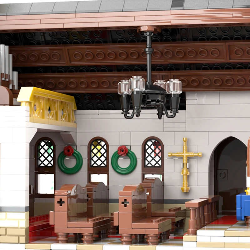 1771pcs MOC Winter Village Old Stone Church Seasonal Christmas Model Building Blocks Toys Construction Christmas Gift Craft