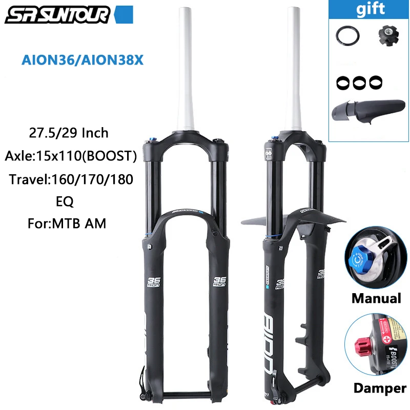

SUNTOUR AION36 AION38X Mountain Bike Front Fork MTB AM EQ BOOST Mountain Bike Fork 27.5 Inch 29 Inch 160/170/180mm Travel