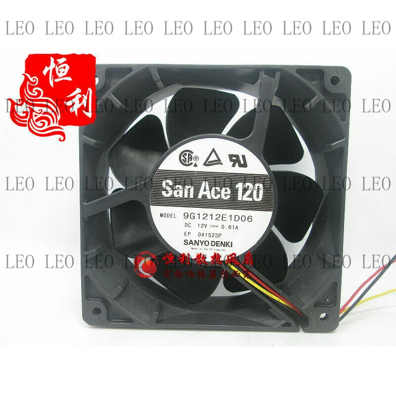 

SS For Sanyo 12038 12V 0.61A 9G1212E1D06 12CM three-wire chassis cooling fan