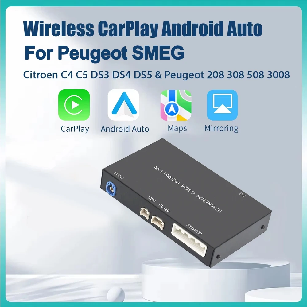 Für Peugeot Citroën SMEG MRN 2013-2018 C4 C5 DS4 DS3 308 508 208 3008 Drahtlose Carplay Box Android Auto Mirrorlink Kamera