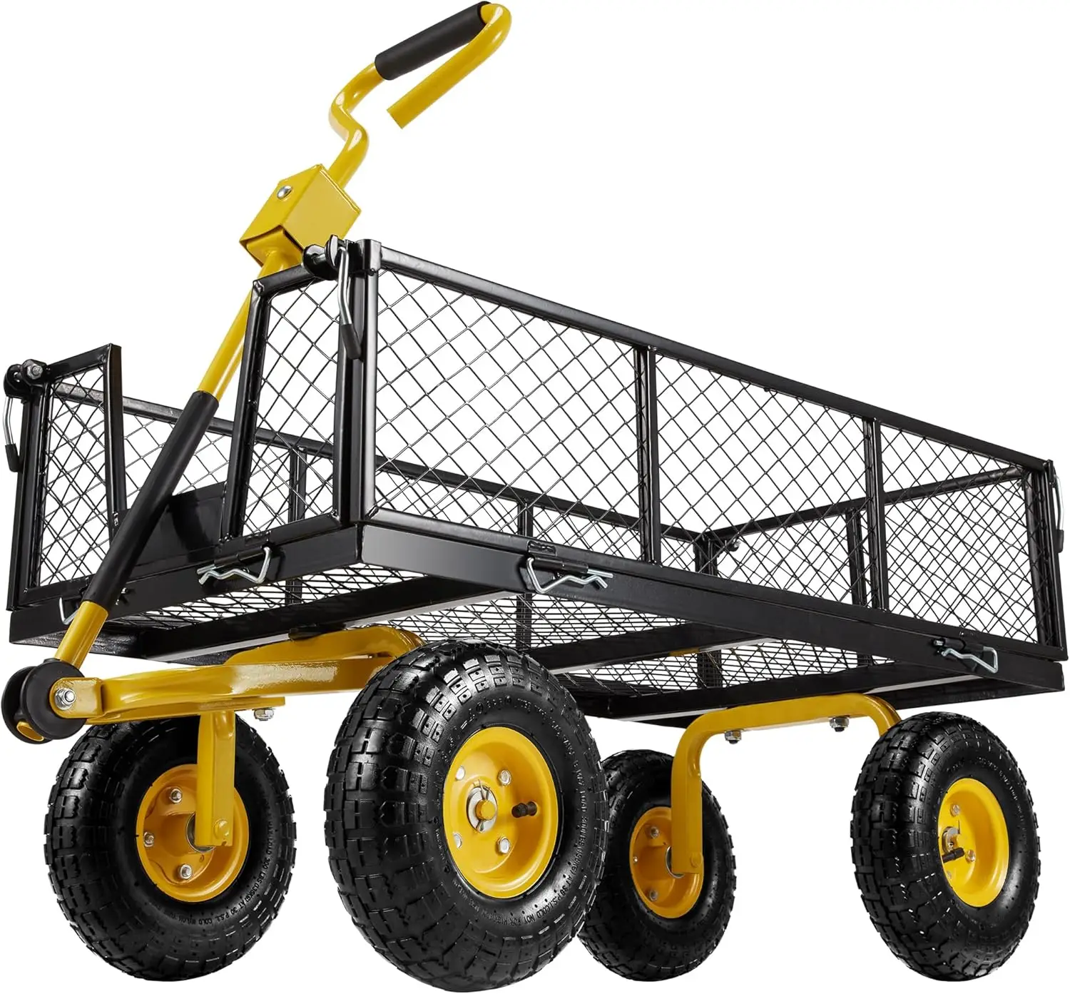 

Steel Garden Cart with Removable Sides,880LBS Heavy Duty Utility Wagon Cart with Huge Pneumatic All Terrain Tires,Yard,Black