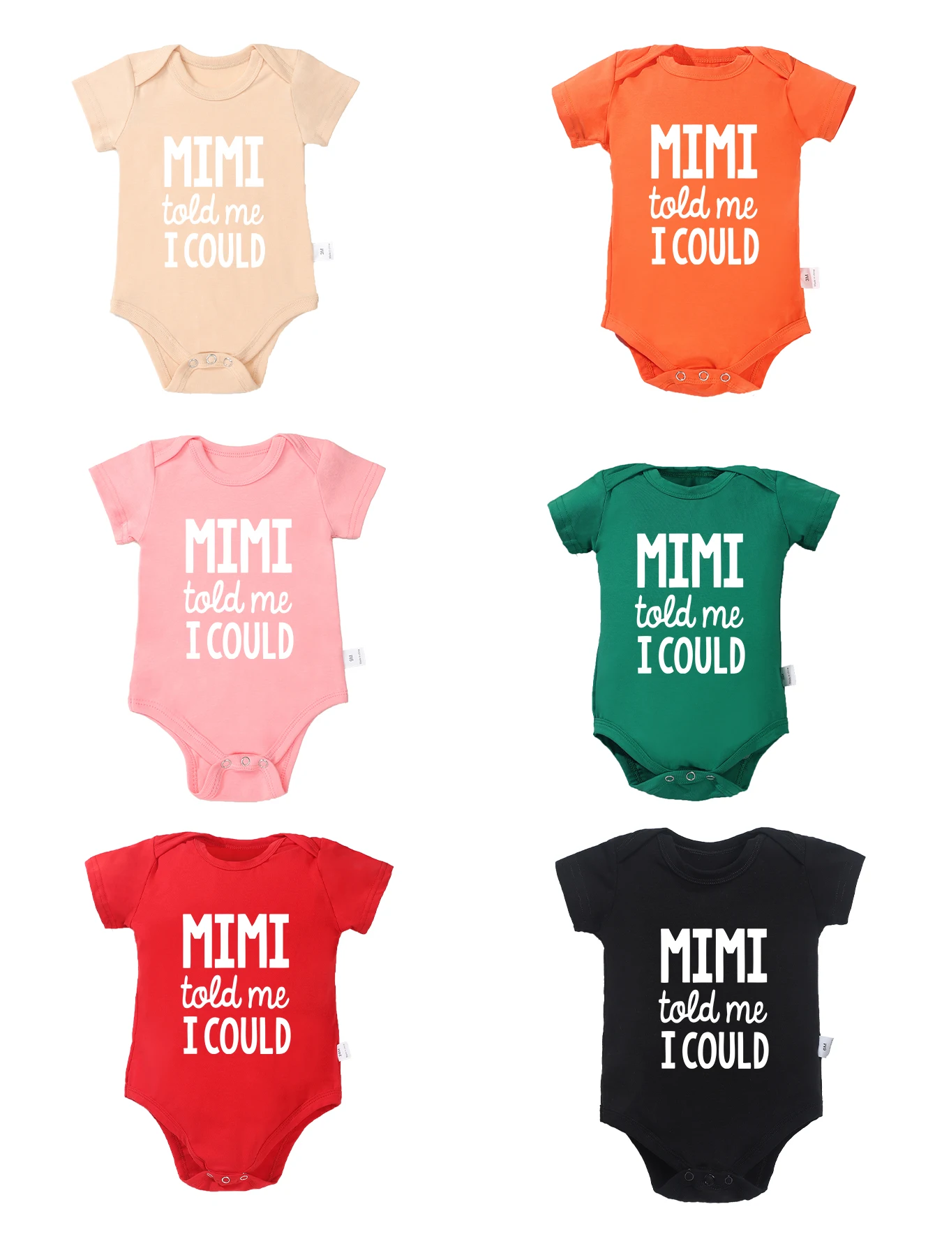 0-24MRompers Boy Girl Mimi Told Me I Could Print Harajuku Toddler Bodysuit Infant Newborn Jumpsuit Baby Onesie