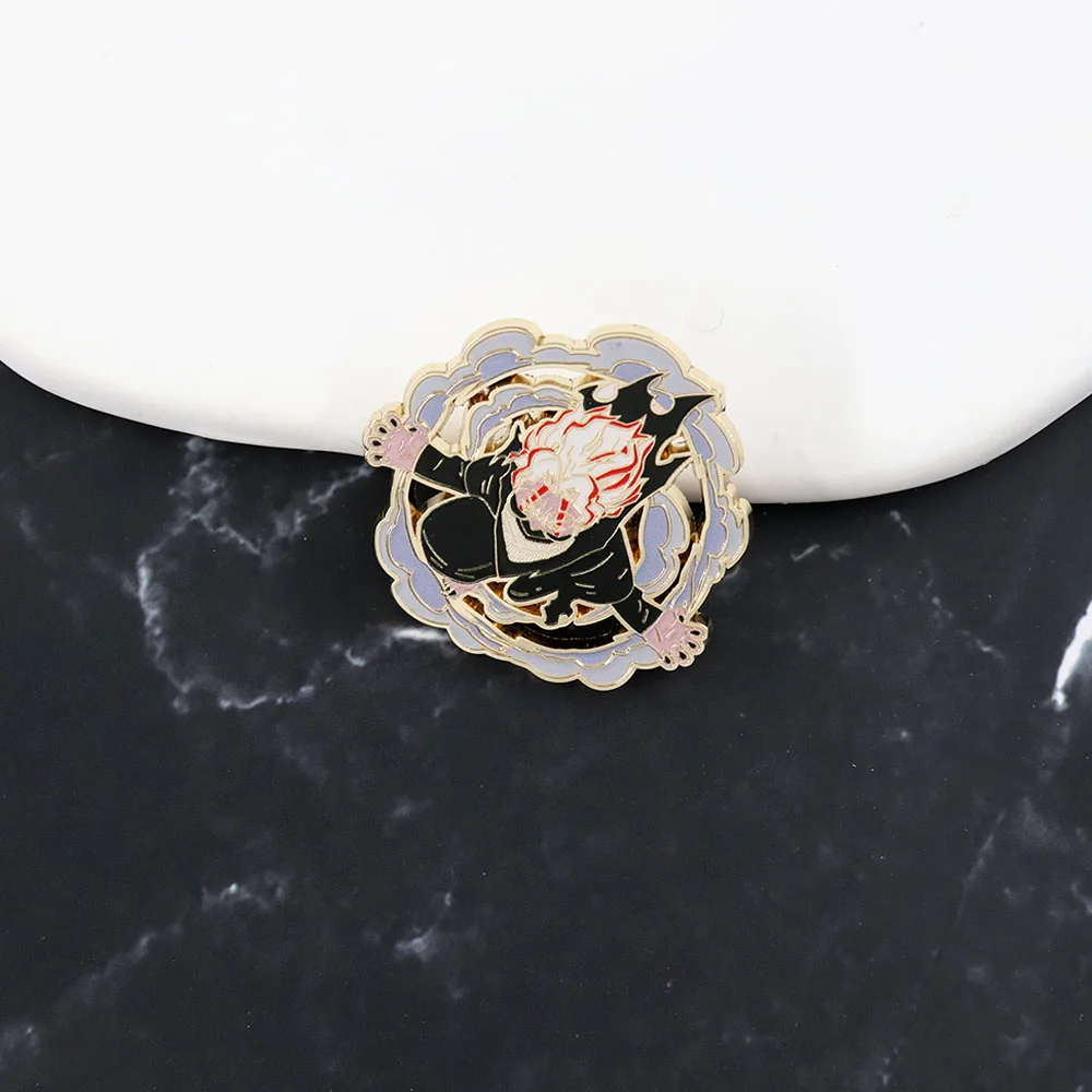 Okarun Turbo Granny Power Lapel Pin Manga Dandadan Character Enamel Pin Cartoon Jewelry Funny Gift