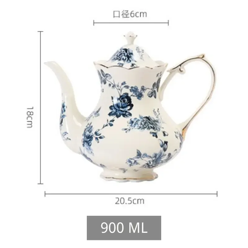 Ceramic Mug Coffee Cup Set With Plate Floral Europe Afternoon Tea Cup Set Vintage Porcelain Luxury Kettle Set Home Decoration