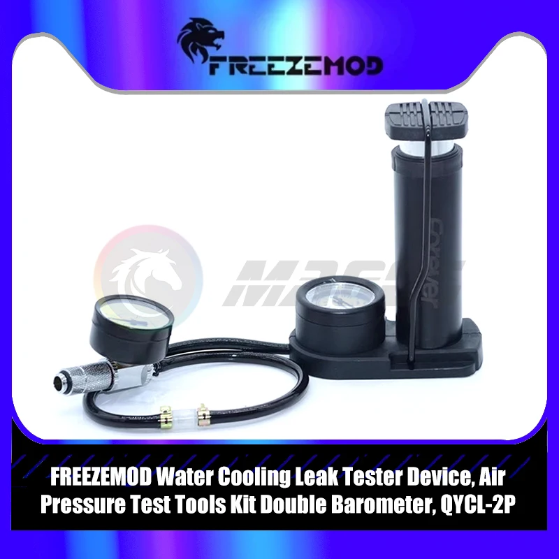 

FREEZEMOD Water Cooling Leak Tester Device, Air Pressure Test Tools Kit Double Barometer, QYCL-2P