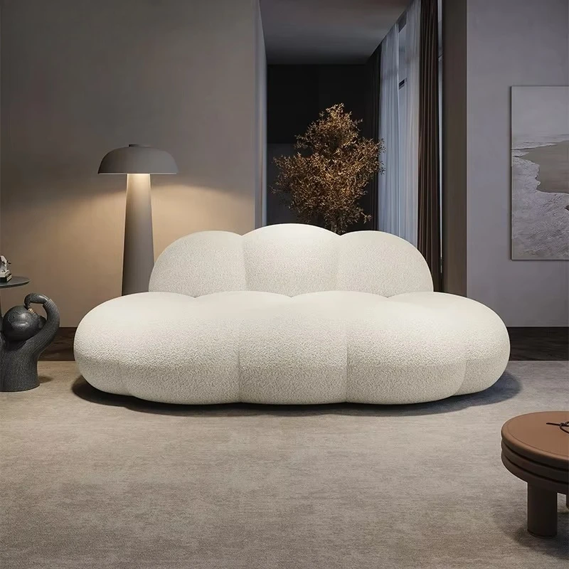 

Nordic Cloud Shape Loveseat Aesthetic Curvy Seating for Modern Living Room Unique Design Couch