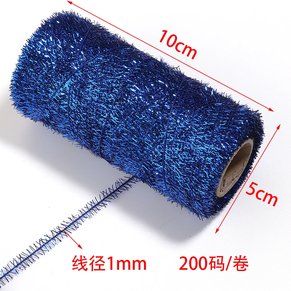 200 Yards Bunter Glitzer-Glassilkerfaden, Handgemachtes DIY-Seil, Weihnachtsdekoration, Geschenkverpackungsband, Gewebtes Seil-Zubehör – Detail 1