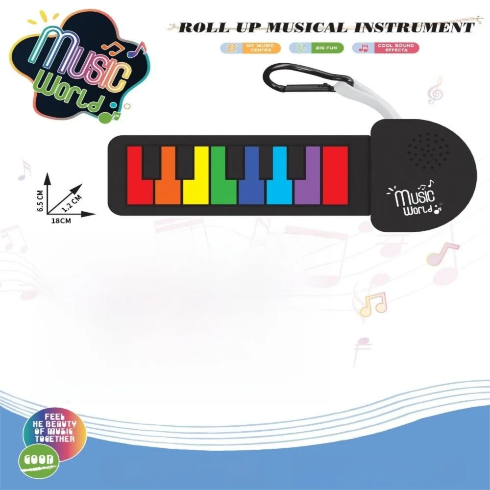 Foldable Electronic Keyboard Keychain Rainbow Color Portable
