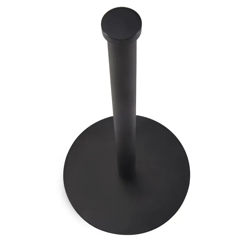 AFOURT-Desktop Roll Paper Holder Kitchen Vertical Paper Holder Stainless Steel Paper Towel Holder For Kitchen Countertop Black
