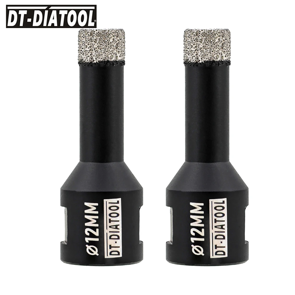 Dt-diatool-dry Diamond Core Drill Bits Telha Cerâmica Hole Saw Bits de Perfuração Granito Mármore Pedra M14 mm mm 10 mm 12 mm Peças 2