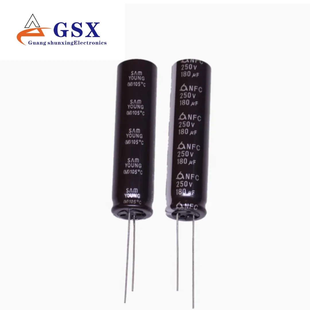 180UF 250V imported aluminum electrolytic capacitor 250v180uf 12.5 * 50 Sanying NFC with long lifespan