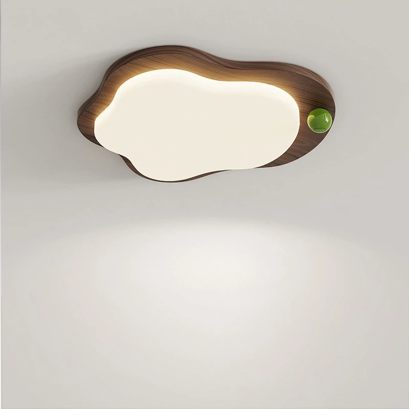 

Walnut pattern bedroom ceiling light Japanese retro cloud master bedroom room light French cream eye protection light