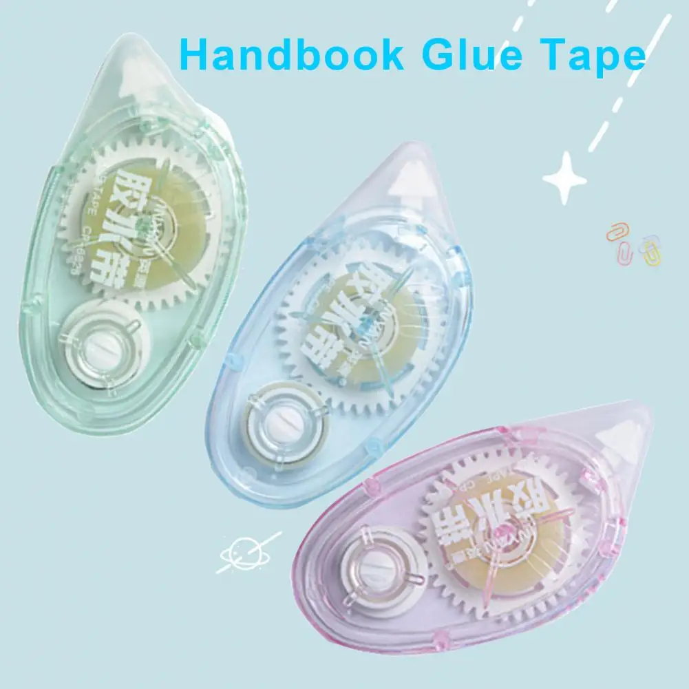 Rodillo de cinta de doble cara compacto, doble cinta, aplicación sin enredos, oficina, álbum de recortes, adhesivo portátil para fácil