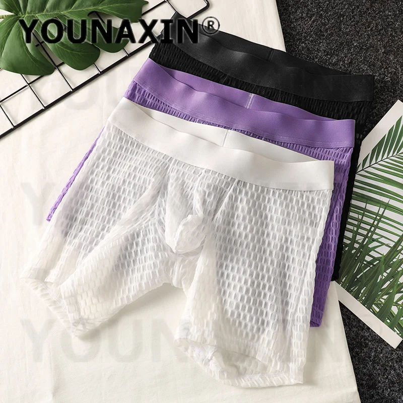 5 Pieces Men's Sexy Underwear Boxer Briefs Gym Training Fitness Sports Shorts Underpants Quick Dry EU Size M L XL 2XL YOUNAXIN