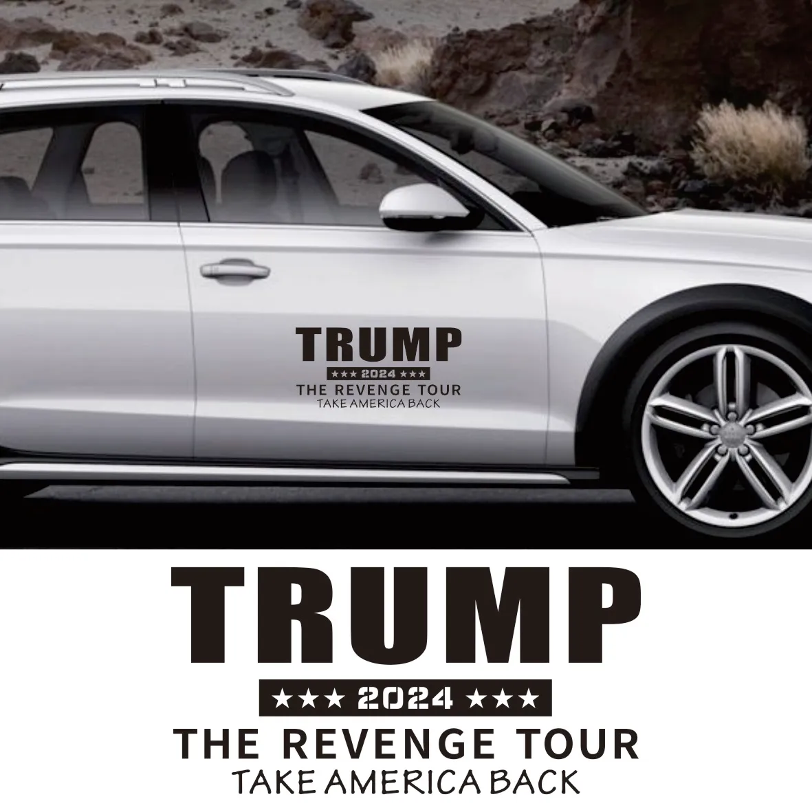 

Car Trump 2024 THE REVENGE TOUR Stickers USA Pickup Truck Window Door Side Decor Decal Motor Vinyl Decoration Auto Accessories