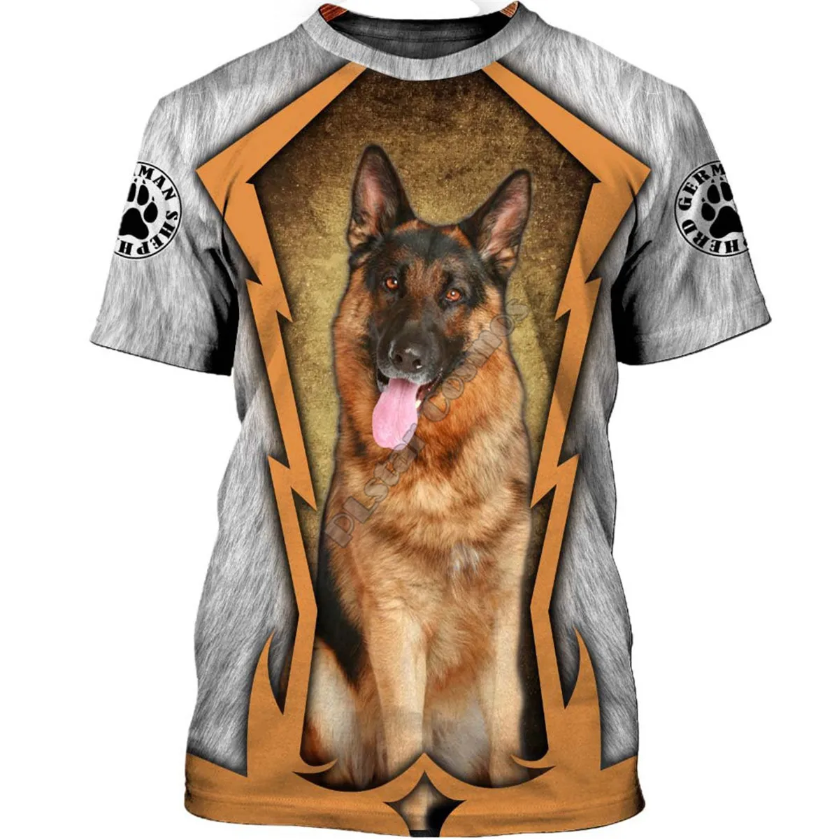 

PLstar Cosmos Love Dog German Shepherd T Shirts 3D Printed Funny Dog T-shirt Summer Streetwear Men For Women Short Sleeve