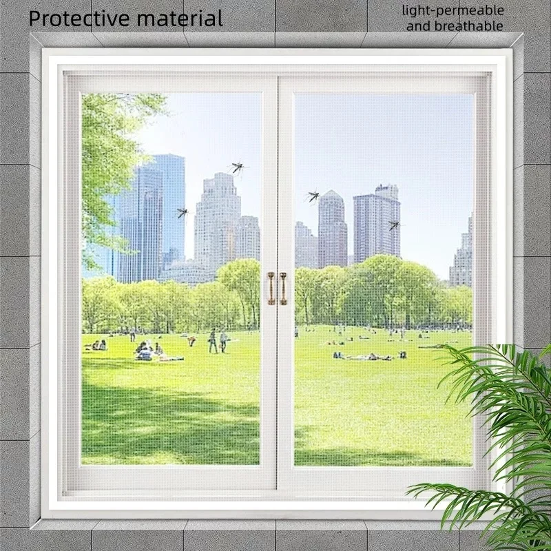 Summer Mosquito Proof Curtains, Invisible Screen Window Velcro, Non Punched, Self Installing Household Screen Windows