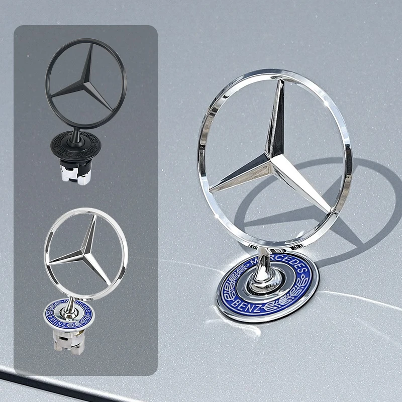 Car Bonnet Label Badge 3D Star Zinc Alloy Car Front Hood Emblem for Mercedes Benz  W203 W204 W205 W206 W212 W213 E300