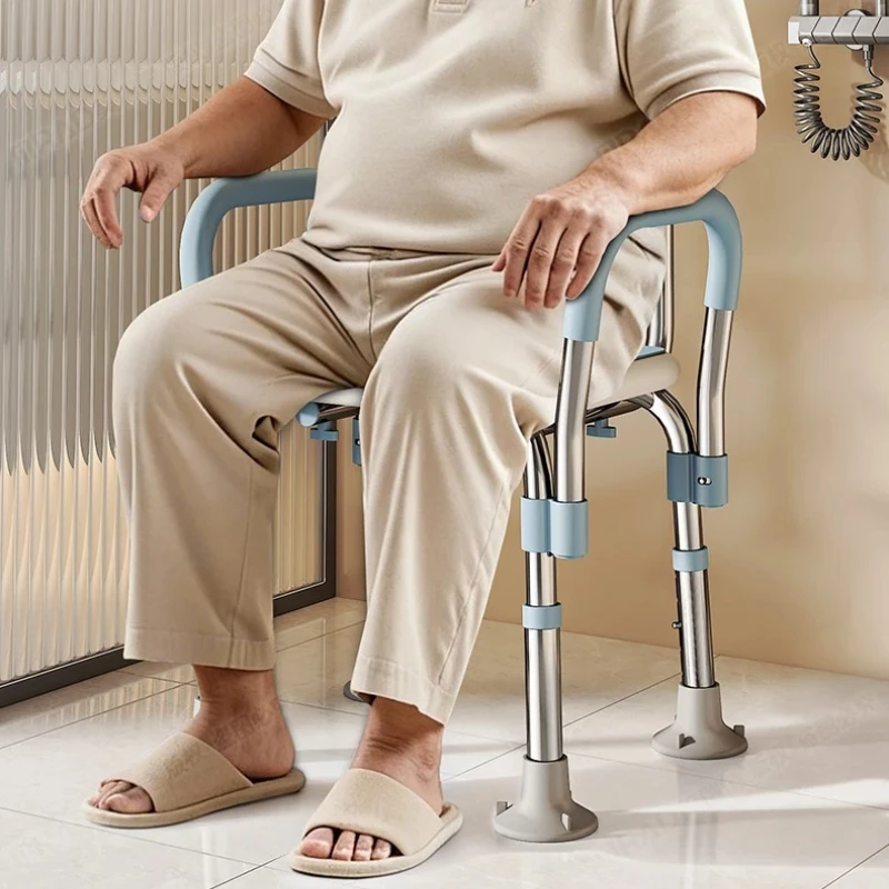 

Stainless Steel Elderly Widen Shower Chairs Home Furniture Bath Stool Adjustable Bath Bench Non-Slip Disability Shower Seat