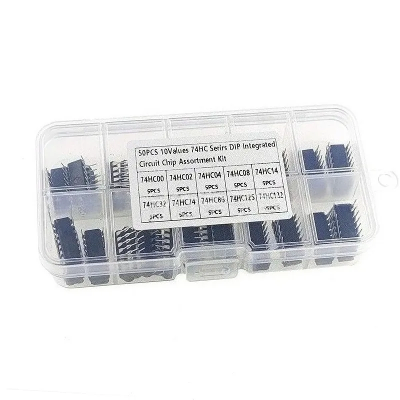 

74HC Series IC Assortment 50Pcs 10 Types DIP Integrated Circuit Chips Kit for Arduino Electronics Experiment STEM Education
