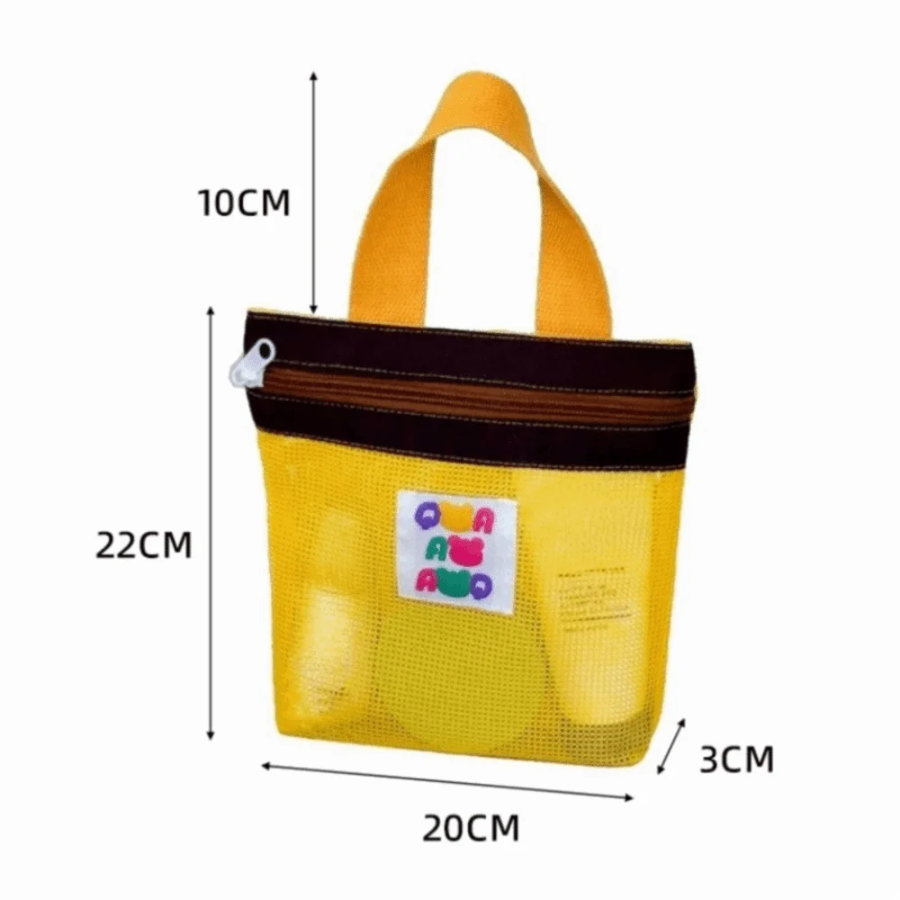 INS Style Foldable Mesh Storage Bag Zipper Pouch Durable Toiletry Bags Travel Organizer Travel