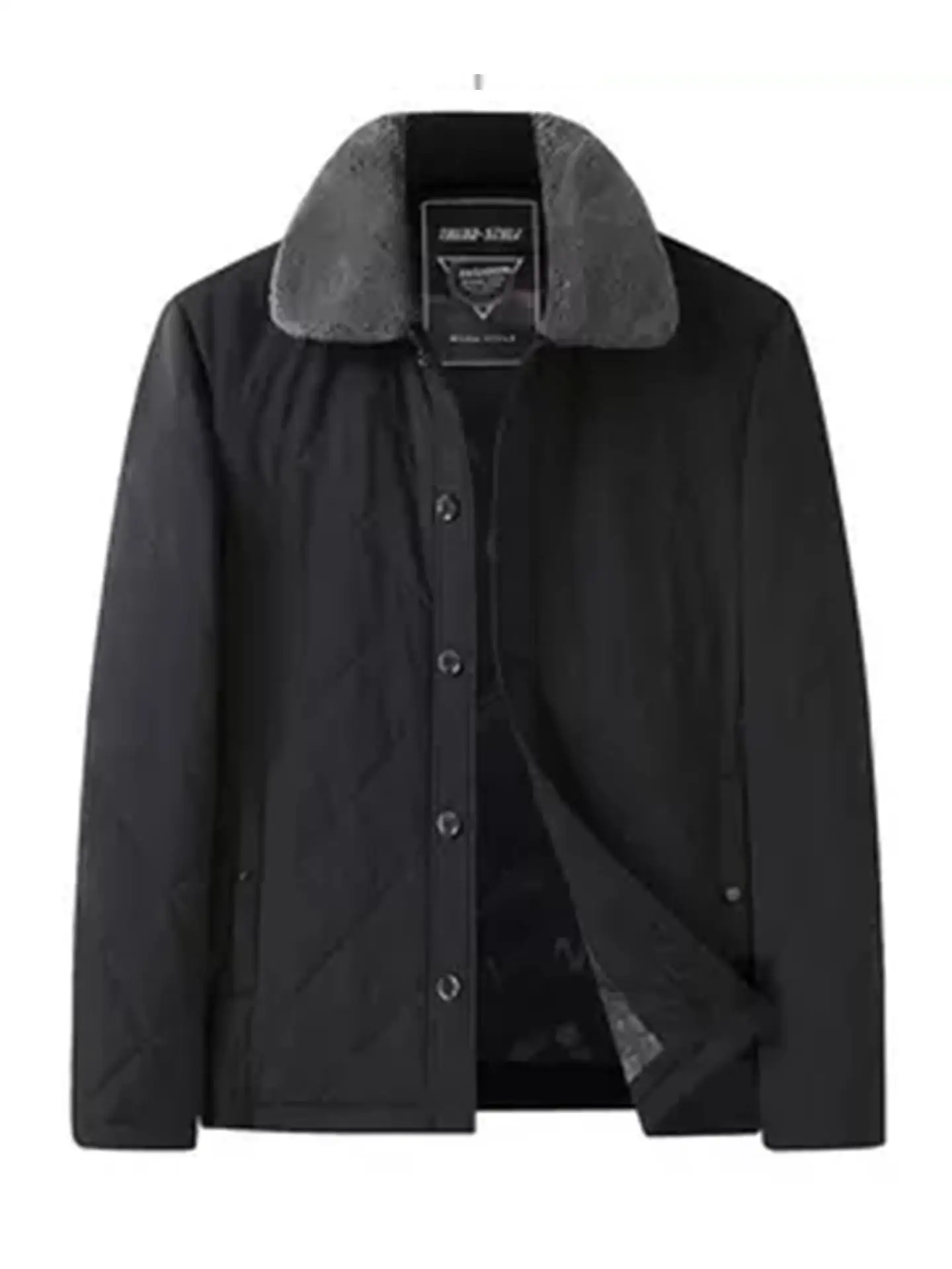 

Loose Fit Men's Cotton Jaet Autumn Winter Faion Urban Sle Button up Collar Oversized Casual Outerwear Medium Age