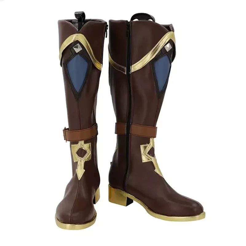 

2025 aaa Kaeya Cosplay Boots - Genshin Impact Leather Game Shoes, Custom Made, All Sizes, Halloween Costume