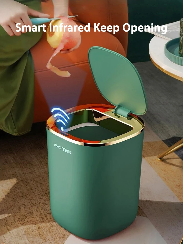 12L Luxury Smart Sensor Trash Can Large Capacity Intelligent Infrared Sensor Automatic Bin Electric Garbage Bucket with Lid