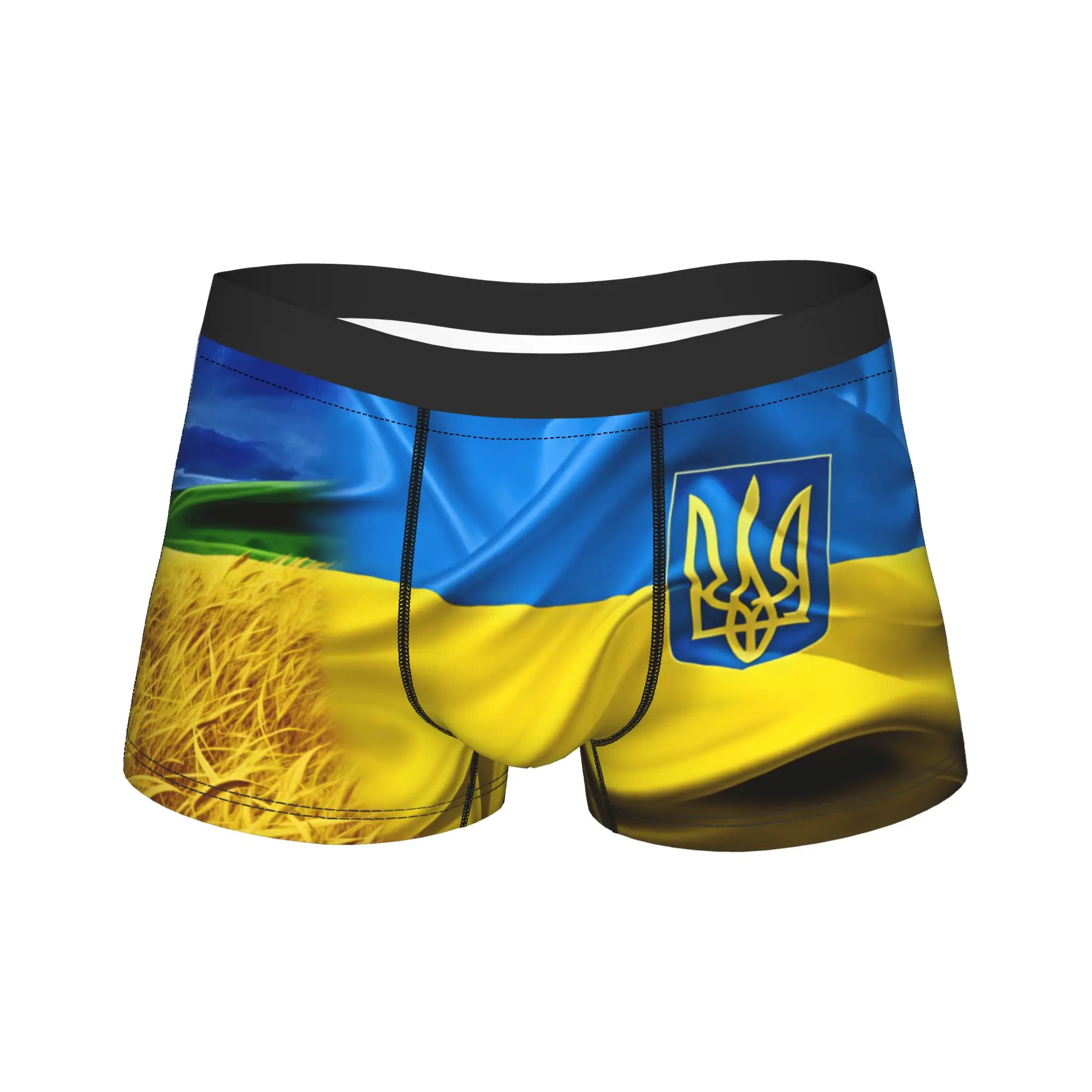 Ukraines Trident Flag Underwear  Design Boxer Shorts Trenky Man Panties Breathable Shorts Briefs Birthday Present
