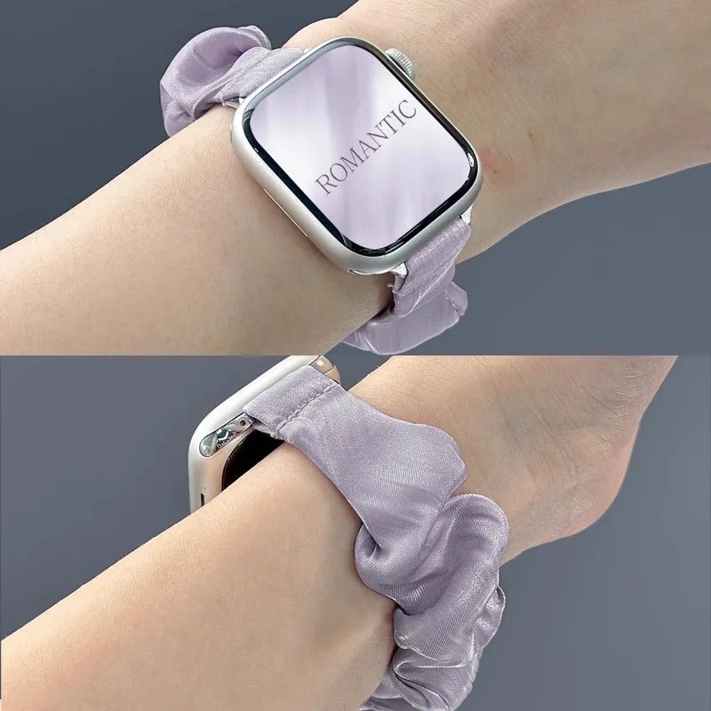 

Applewatch S10 single ring nylon hair band elastic strap iwatchs9/8/7/6/se small fresh large intestine strap Apple watch new