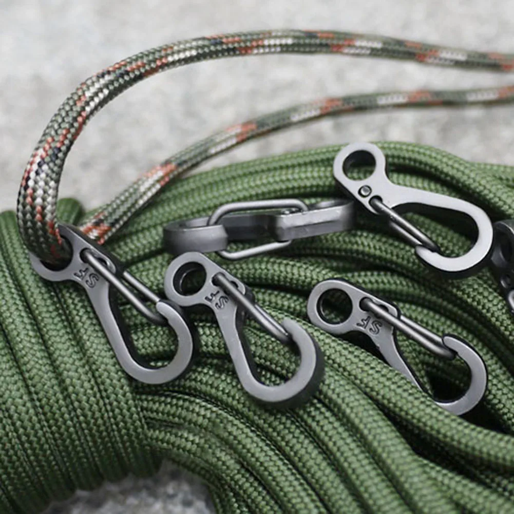 

Mini SF Paracords Snap Clip Aluminum Alloy Camp Keyring Carabiner EDC Gear Practical Survival Tool Climbing Accessories