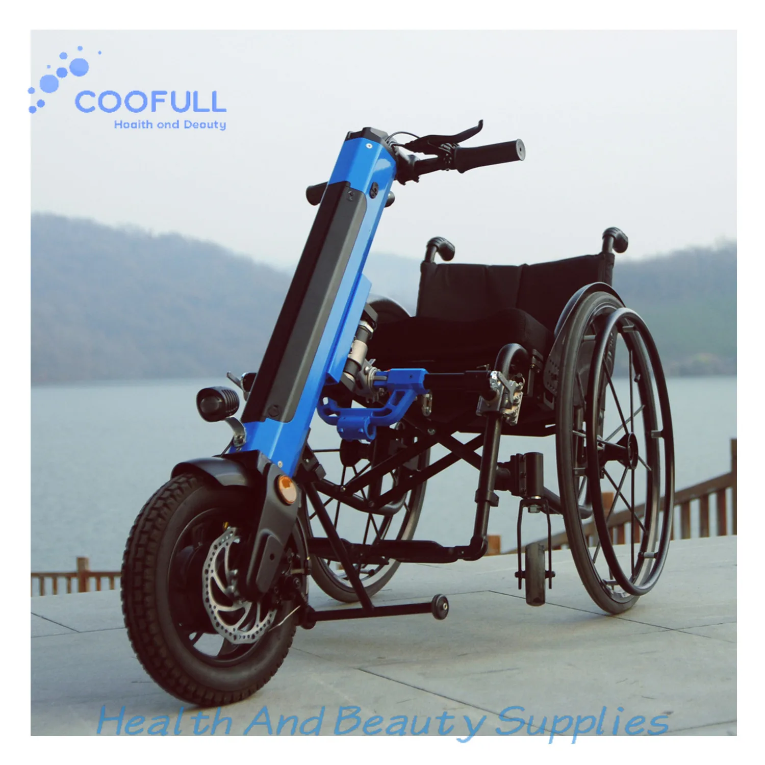 Coofull 12 Inch 350W Handcycle Wheelchair Attachment Electric Wheelchair Conversion Kit