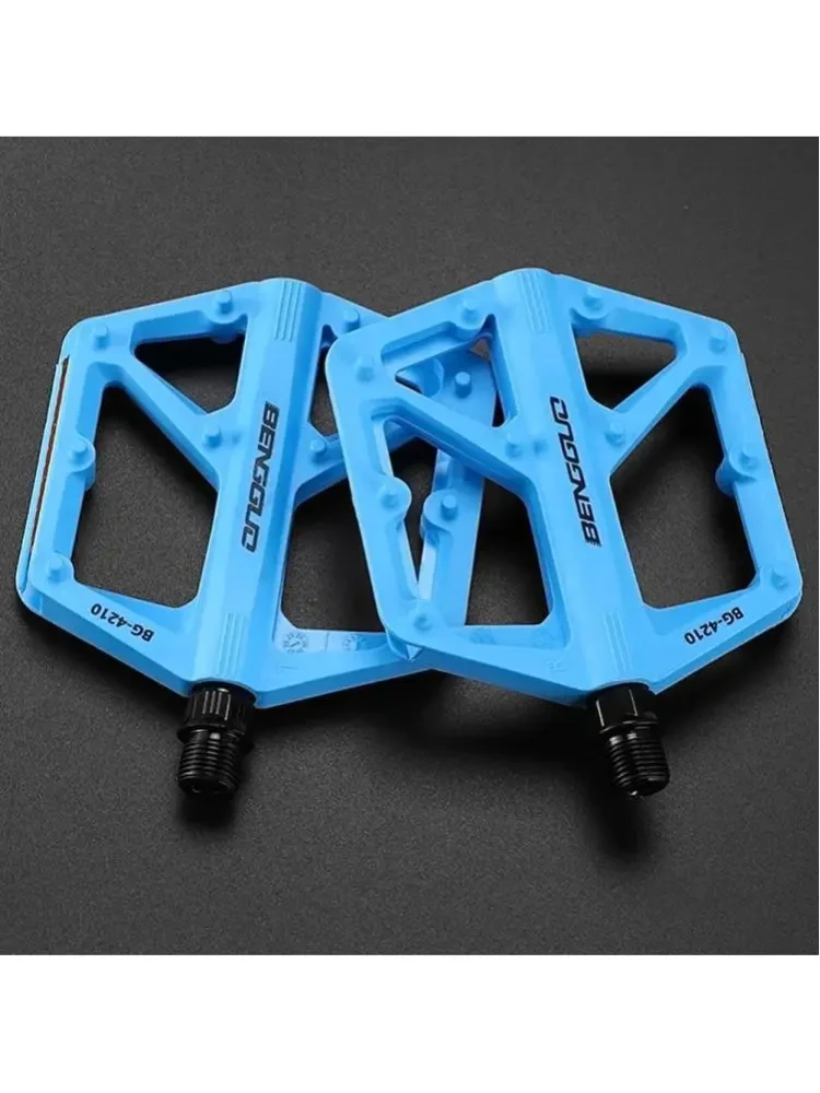 AliExpress NONE Double DU Bearing Nylon Bicycle Pedals with Reflector Ultralight Bike Pedals Anti-Slip Cycling Safety Pedals Bike Accessories
