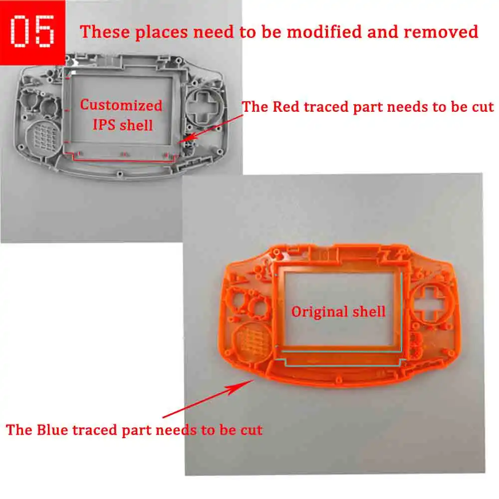Imagem -04 - Original Retroiluminado Tft Lcd Screen Kits Brilho Destaque Substituição para Gameboy Advance Games Console Ponto a Ponto Tamanho