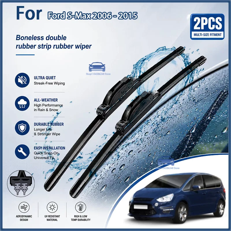 

Front Wiper Blades For Ford S-Max 2006 - 2015 Windshield Windscreen Clean Window Car Rain Brushes 30"+26" Modification Parts