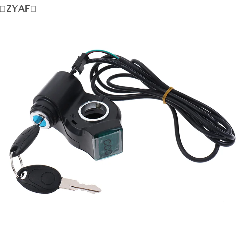 [ZYAF.] دراجة كهربائية الإبهام خنق الجهد عرض مفتاح الطاقة مع قفل المفتاح
