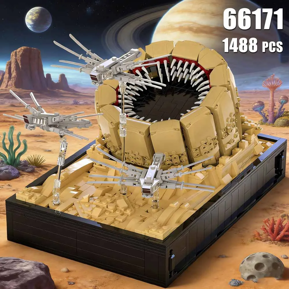 

Конструктор MOC 1488 деталей: Модель сцены из фильма «Планета Дюн» (Песчаный червь, Орнитоптер) — научно-фантастические строительные блоки, игрушки-головоломки, подарки для детей
