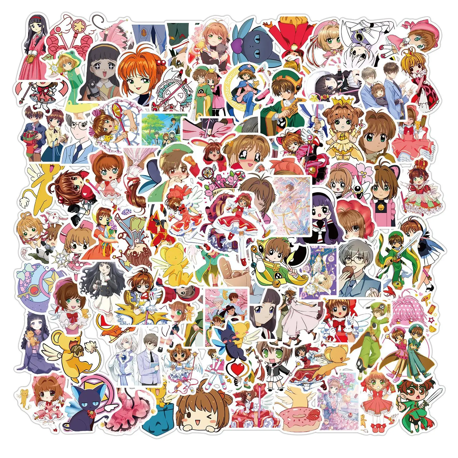 100pcs Card Captor Sakura Girl Cute Cartoon Stickers For Kids Toy Mobile Phone Suitcase Water Bottle Waterproof Stickers