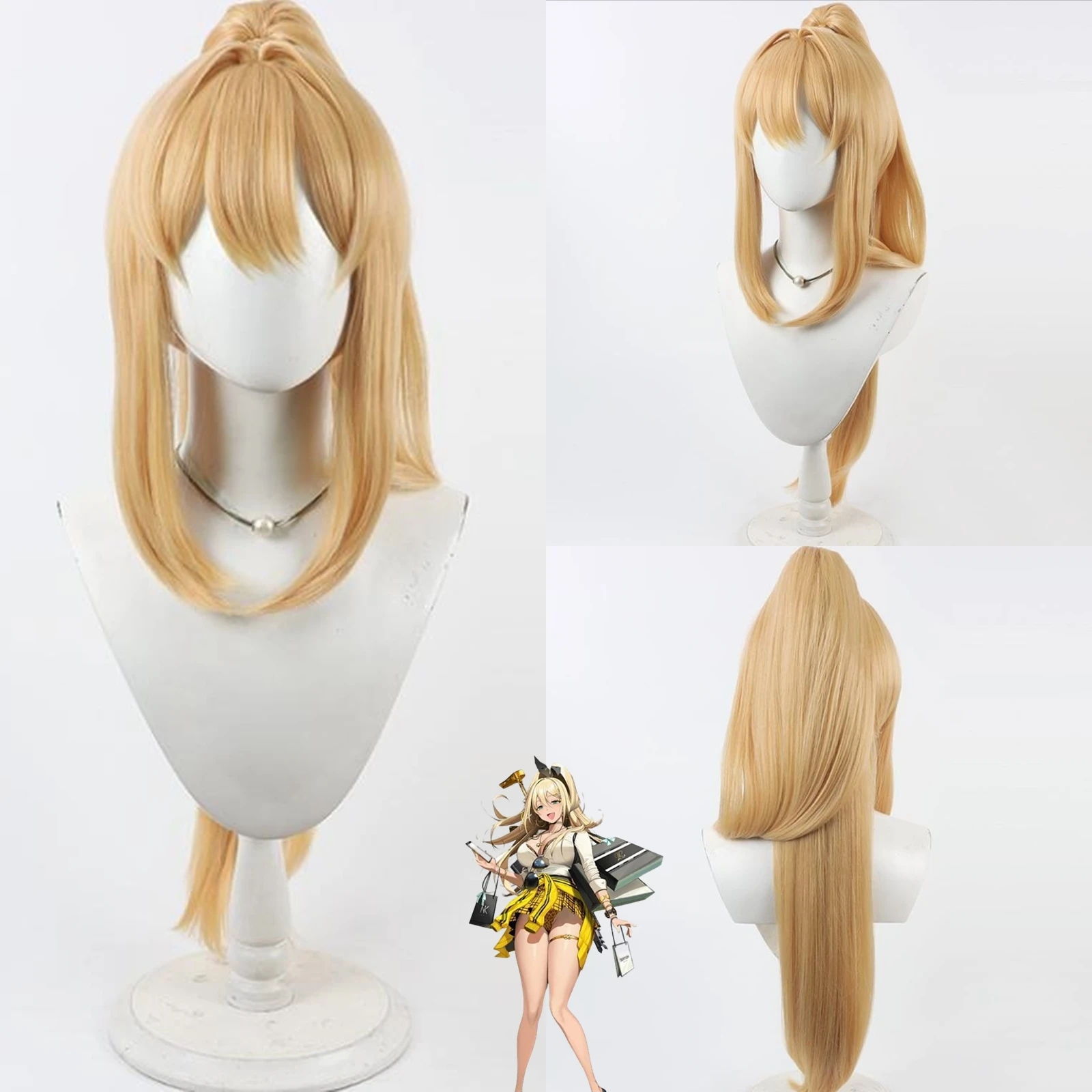 

Cosplay Godess Rapi Rupee Wig Anime synthesis heat-resistant ponytail wig