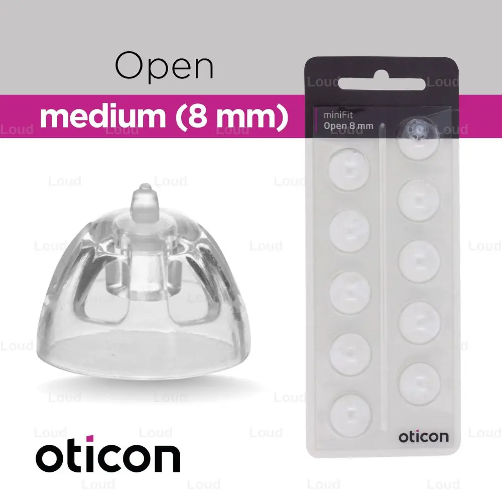 Hearing Aid Domes for Oticon hearing aid Replacements Oticon Minifit Open Domes 8mm/10 mm(Open 6mm/8mm)