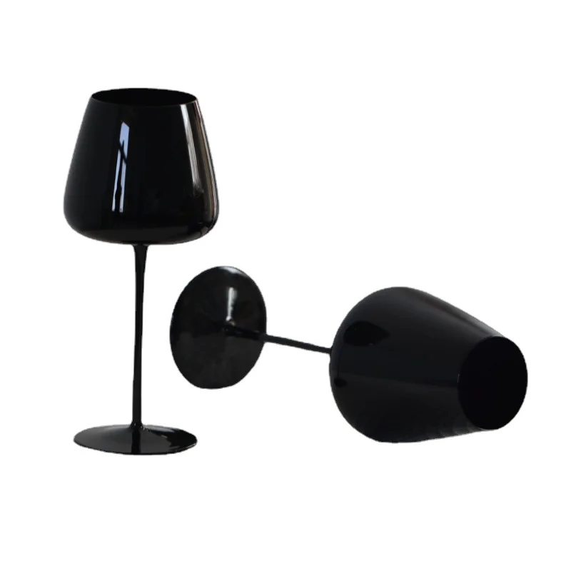 Collection Level 500-650ml Black Magic Graceful Figure Goblet Slightly Luxury Crystal Bordeaux Burgundy Cup Art Gift Wine Set