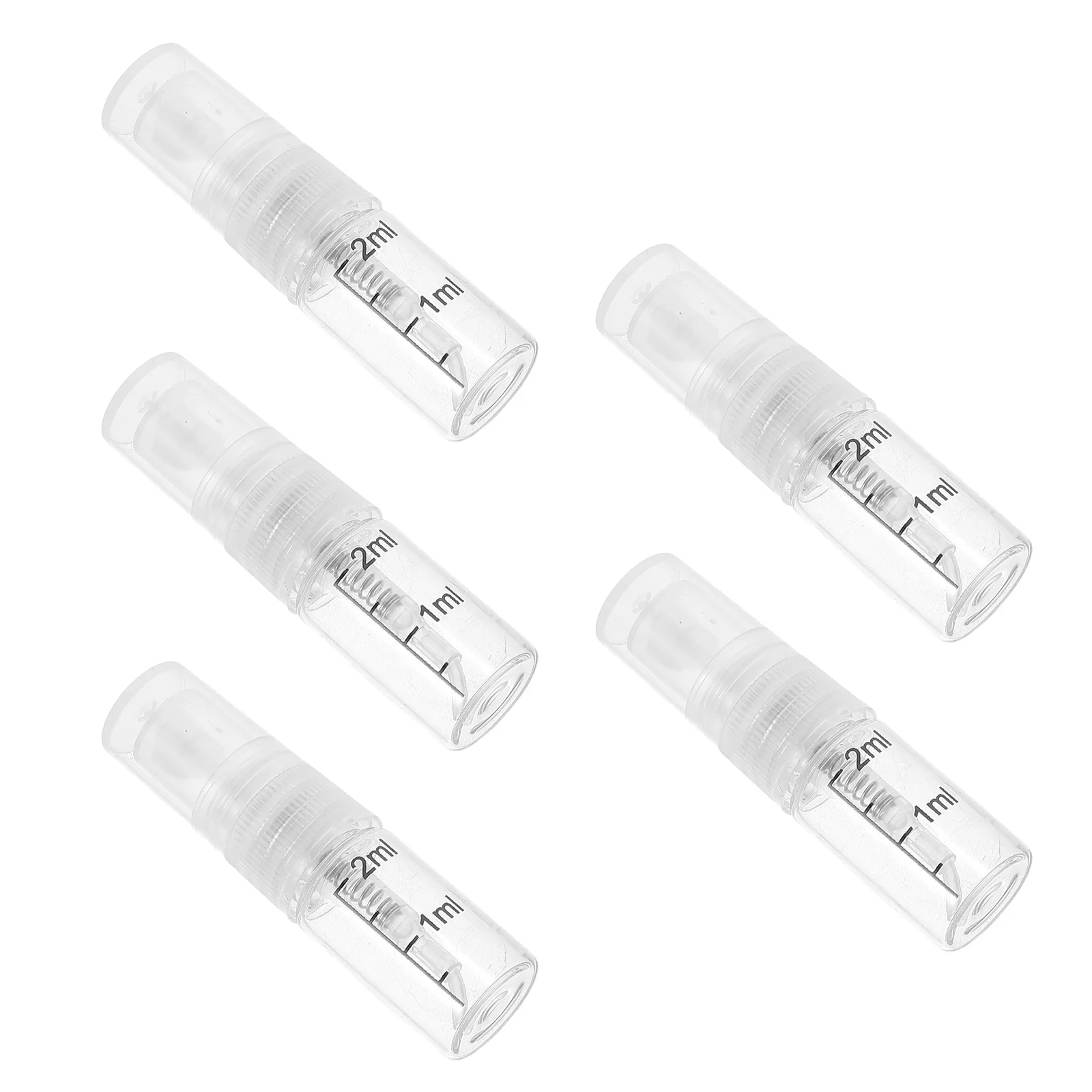 5 قطع من زجاجات الرش المحمولة المصنوعة من الزجاج الشفاف، رذاذ عطر صغير قابل لإعادة الملء، حاوية زيت عطري للسفر