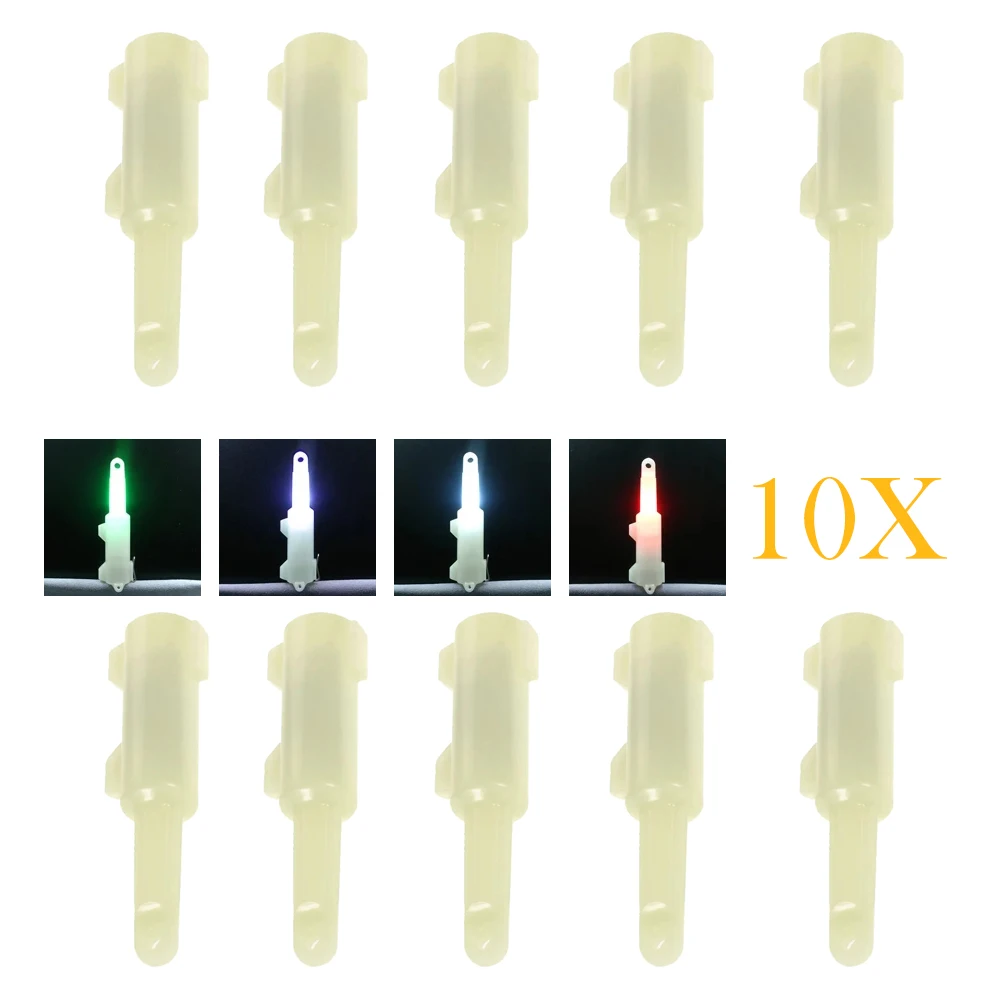10pcs LED Fishing Lure Light Waterproof Fishing Lamp Green Red Blue White Luminous Fish Acttracting Light for Night Fishing
