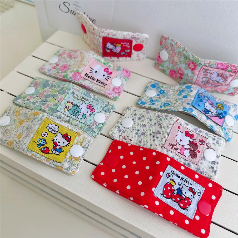 Sanrio зажим для зарядного кабеля, держатель для карт, организация ваших принадлежностей, тканевый кабель для передачи данных Hello Kitty, подарок для девочек