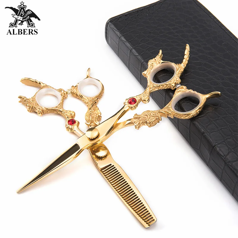 

Factory ALBERS Cobalt Alloy Vg10 Steel 6 Inch Professional Hairdressing Shears Barber Hair Scissors Cutting Barber Scissors Set