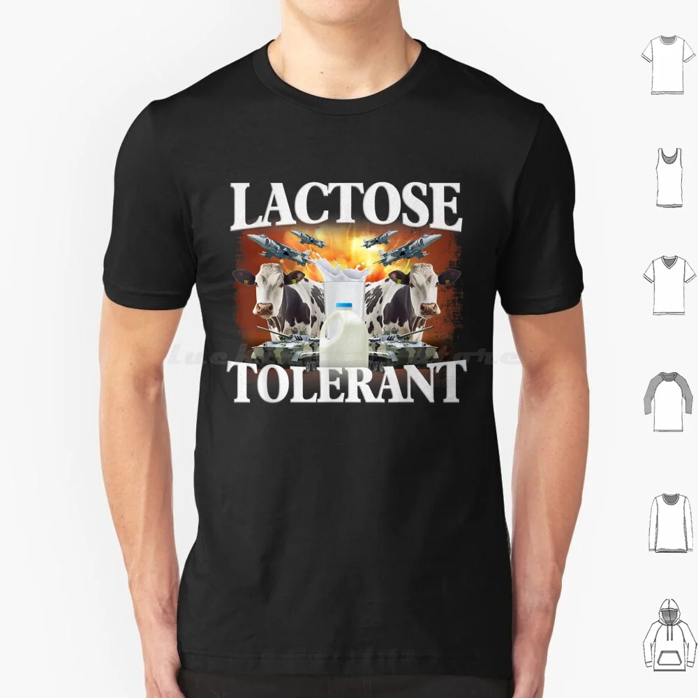 Lactose Tolerant Funny Trending Meme T Shirt 6xl Cotton Cool Tee Lactose Funny Tolerant Retro Pro Dairy Trending Meme