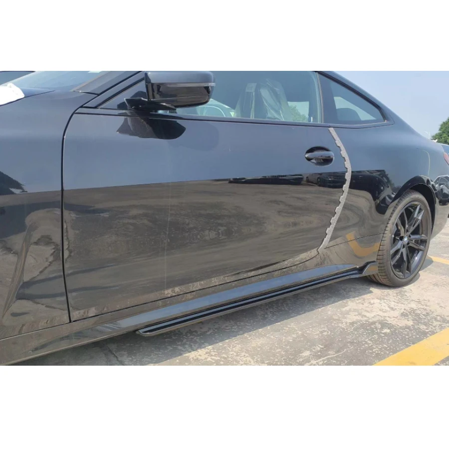 

For BMW 4 series G22 G23 2020+ Bright Black Side Skirts Splitters Cupwings glossy black Winglets Canards Apron Upgrade body kit