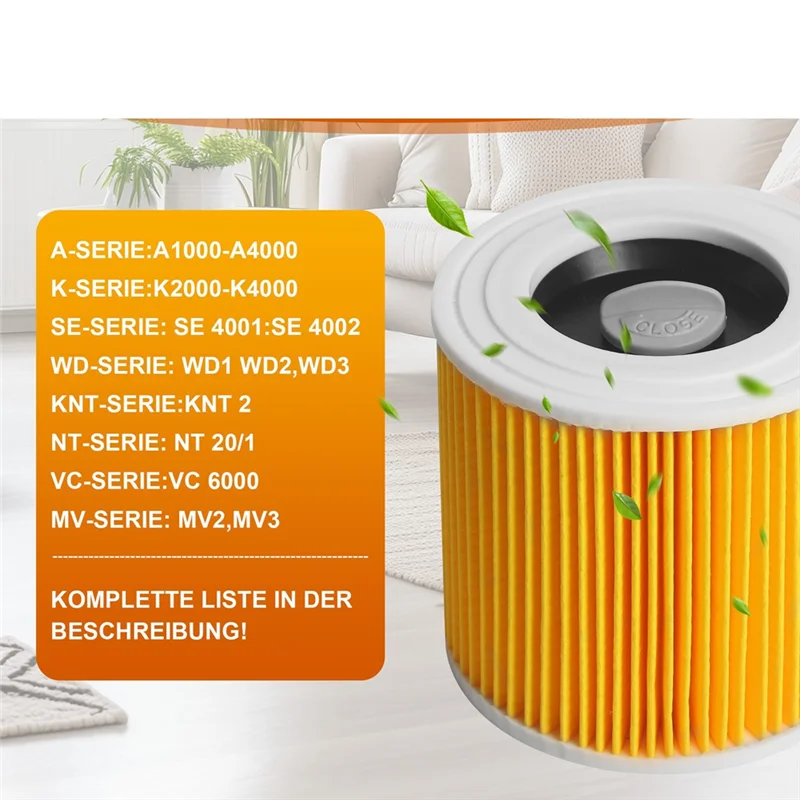 T27C لمرشحات استبدال المكنسة الكهربائية Karcher- 4 وحدات لنماذج WD3 WD2 WD1 MV3 MV2 A KNT NT SE VC/رقم الجزء 6.414-5