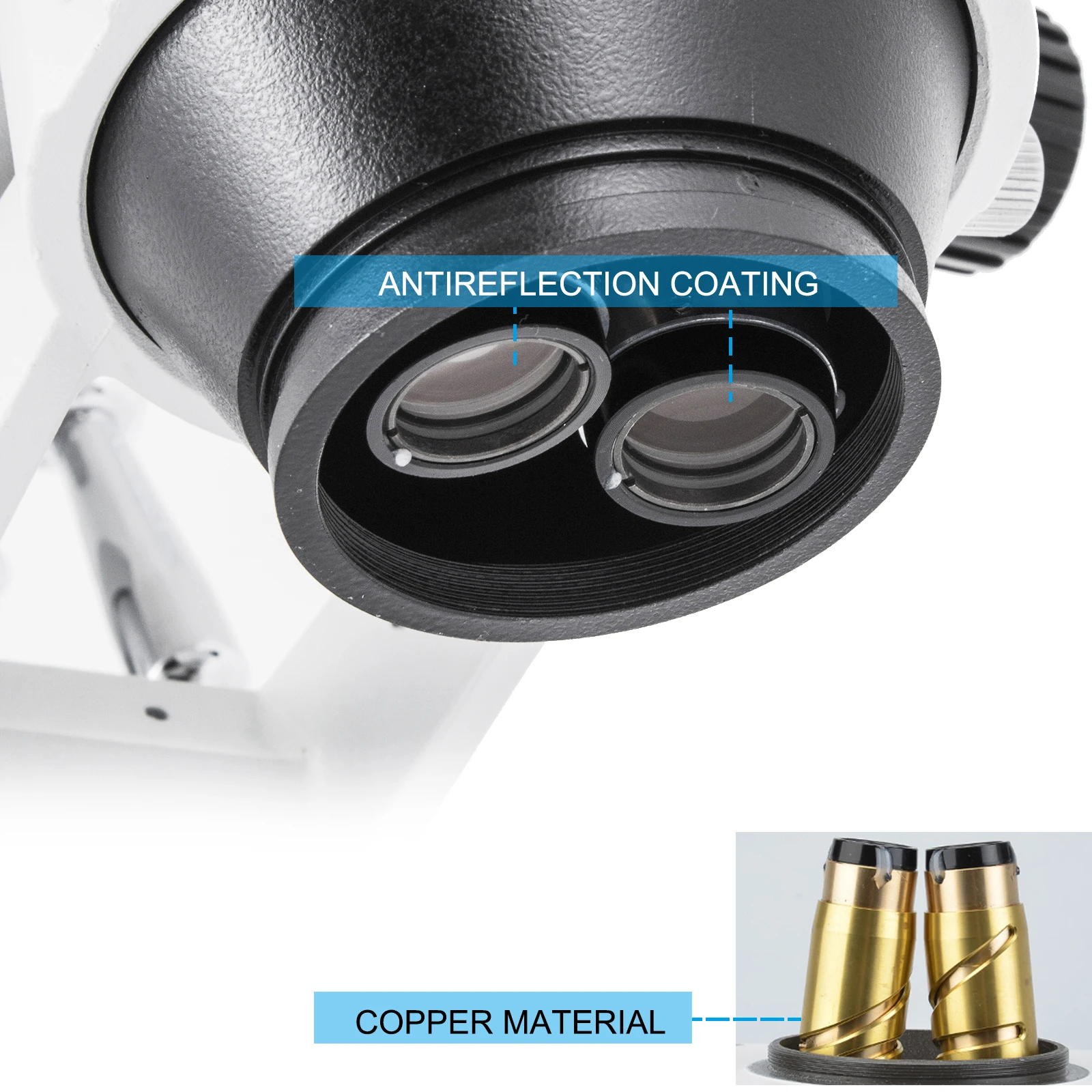 VEVOR Microscopio Stereo Simul-Focale 3.5X-90X Microscopio Stereo Trinoculare 360 ° Orientabile con Doppio Braccio Accessori con 4/ 5 Copriobiettivo